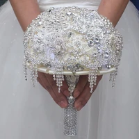 new romantic luxury wedding bouquet full crystal bridal bouquet wedding holding flowers brooch bouquets de noiva custom made