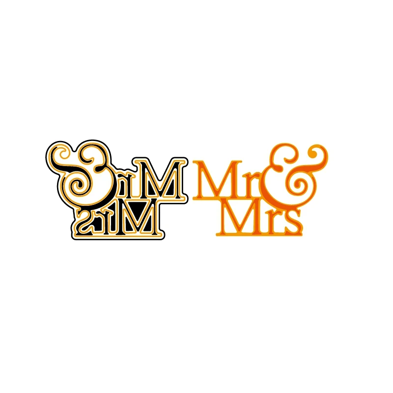 Слово Salutation &quotMr &amp Mrs&quot металлические режущие штампы трафареты сделай сам для