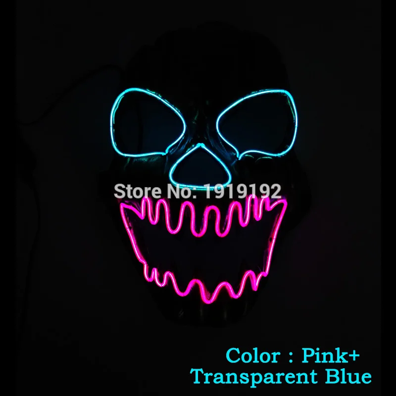 EL провода маска светильник вверх неоновый череп светодиодный для Хэллоуина