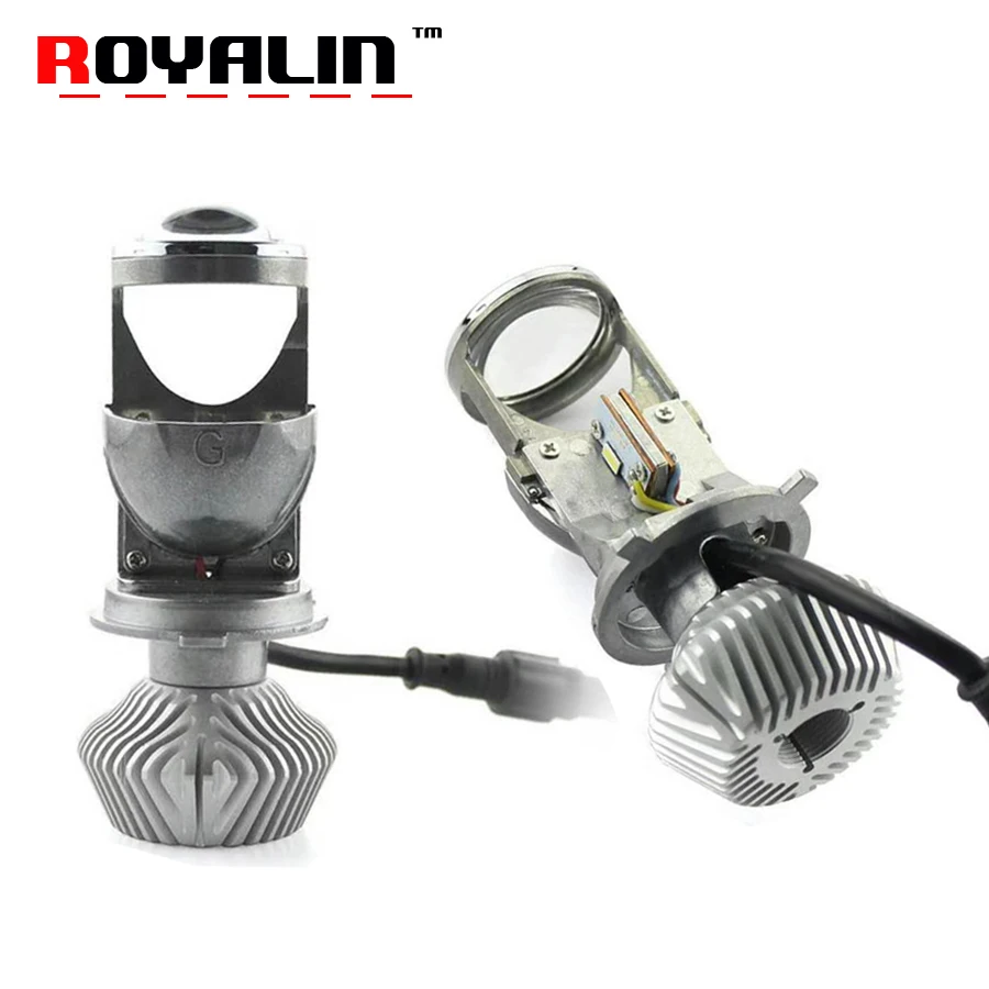ROYALIN H4 9003 Bi светодиодный мини 1 5 Дюймовый прожектор головной светильник s