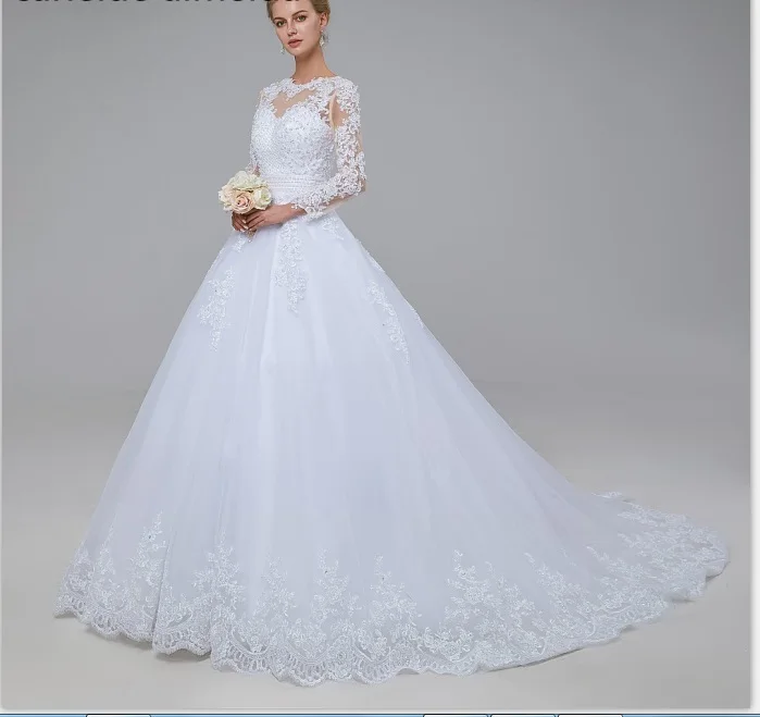 Vestidos de Novia свадебное платье с круглым вырезом кружевное 396 | Свадьбы и торжества