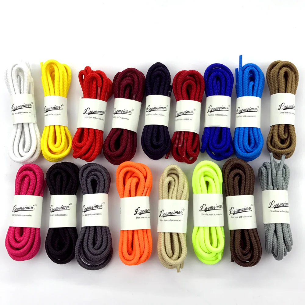 Шнурки круглые однотонные из полиэстера 90/120/150 см 20 цветов|round shoelaces|boots lacesport laces |