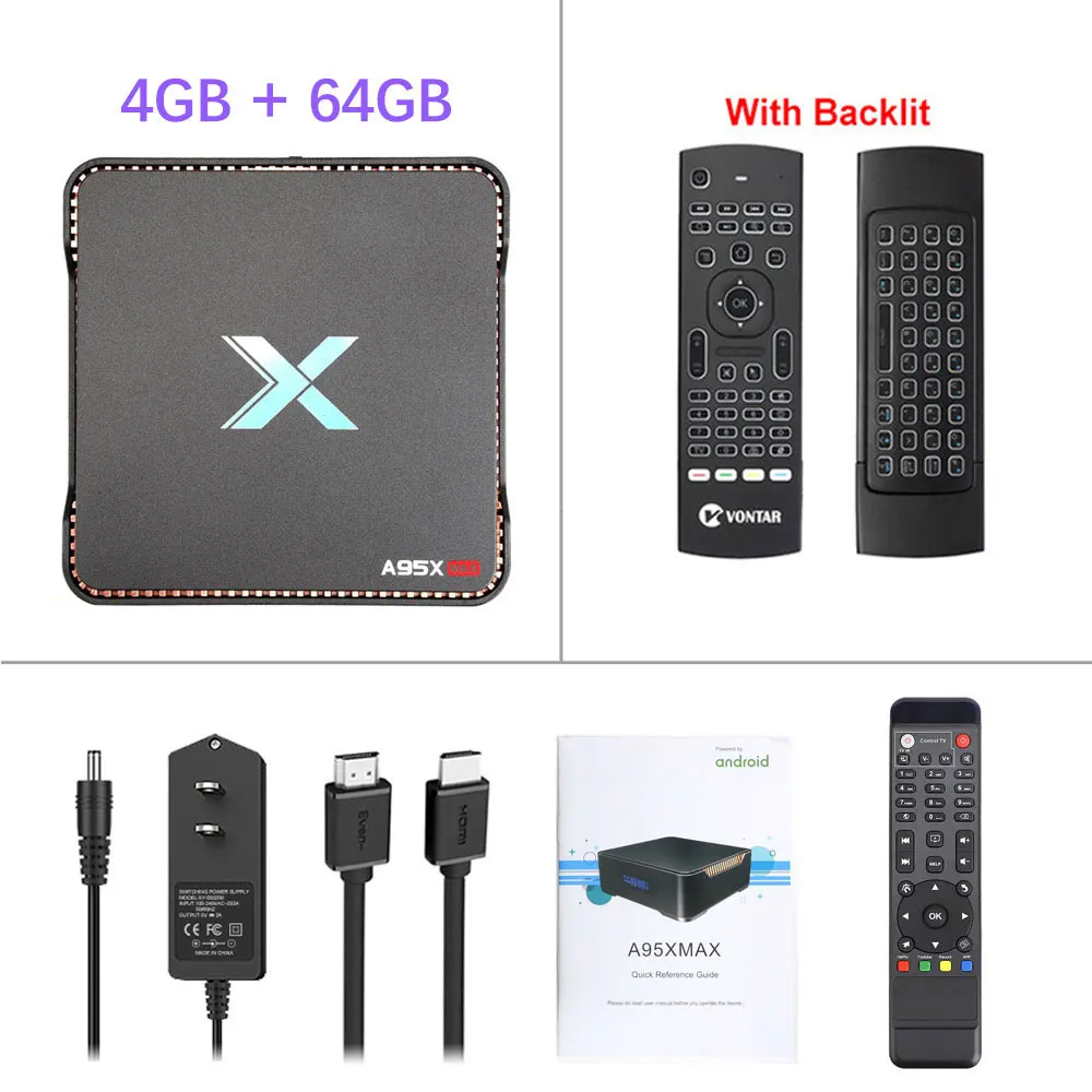 A95X MAX X2 Android 8,1 ТВ-приставка 4 Гб 64 Гб Amlogic S905X2 2,4G и 5G Wifi BT4.2 1000 м смарт-ТВ приставка поддержка записи видео приставка - Цвет: 4G 64G MX3 air mouse