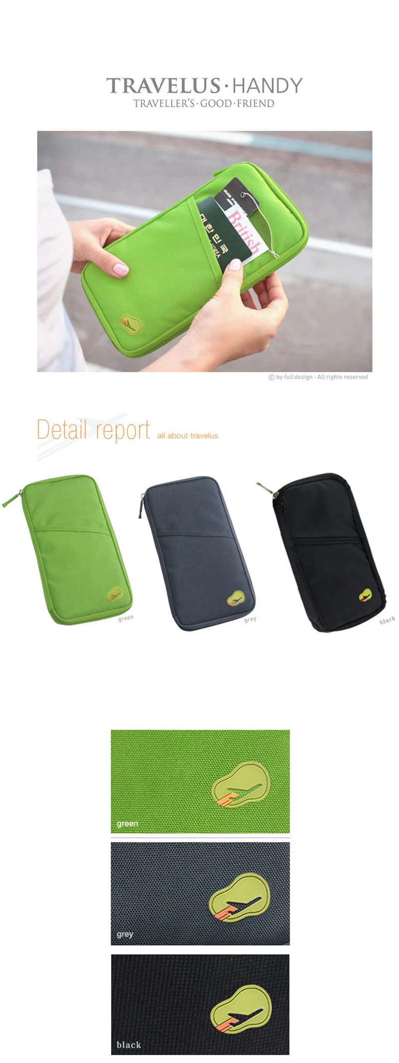 Folder Document Bag Printing Card Package Travel Passport File Package Zipper Multi- Functional Long Paragraph Ticket Holder