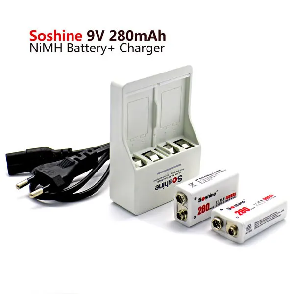 Аккумуляторная батарея Soshine 9 в Ni-MH 280 мАч NiMH В 2 шт. | Электроника