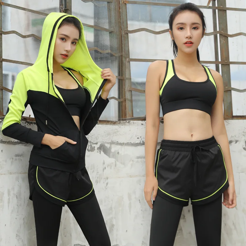 Voobuyla/комплект из 3 предметов женский костюм для йоги одежда фитнеса спортивная