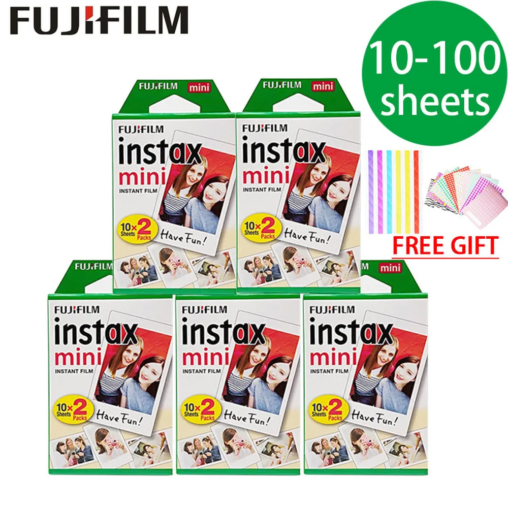 Фотобумага Fujifilm Instax Mini с белыми краями 10 100 листов мгновенная фотобумага для 8 9 7s 70