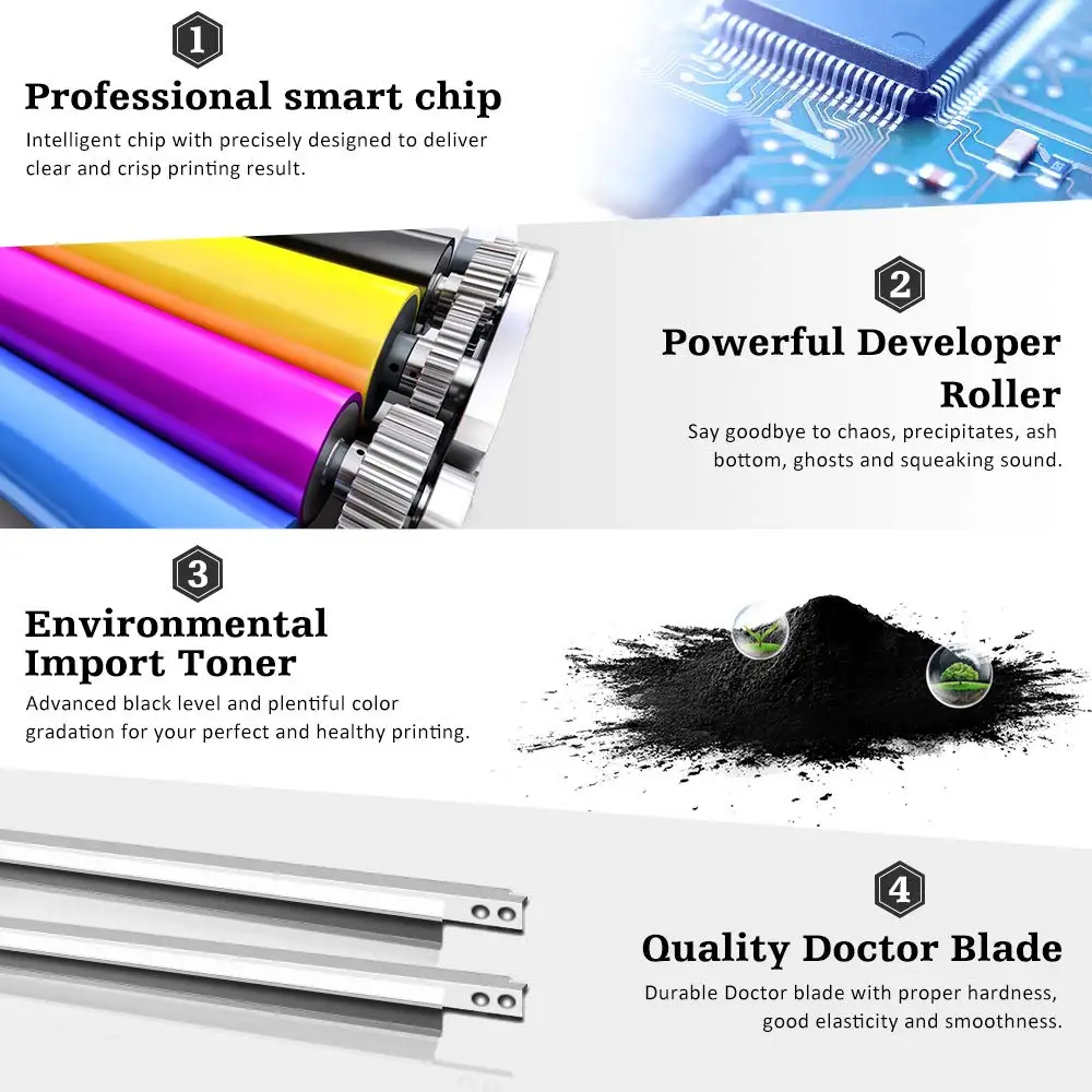 SHIZHI совместимый тонер картридж HP 202a CF500a CF501a CF502a CF503a для Laserjet Pro MFP M254 M254nw M254dw M281fdw
