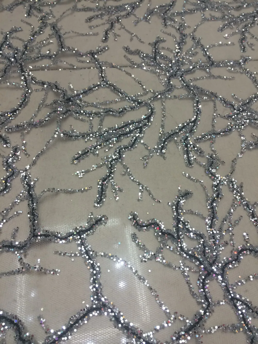 French Net Lace Fabric S-5243 with glued glitter Latest african lace fabric embroidery |