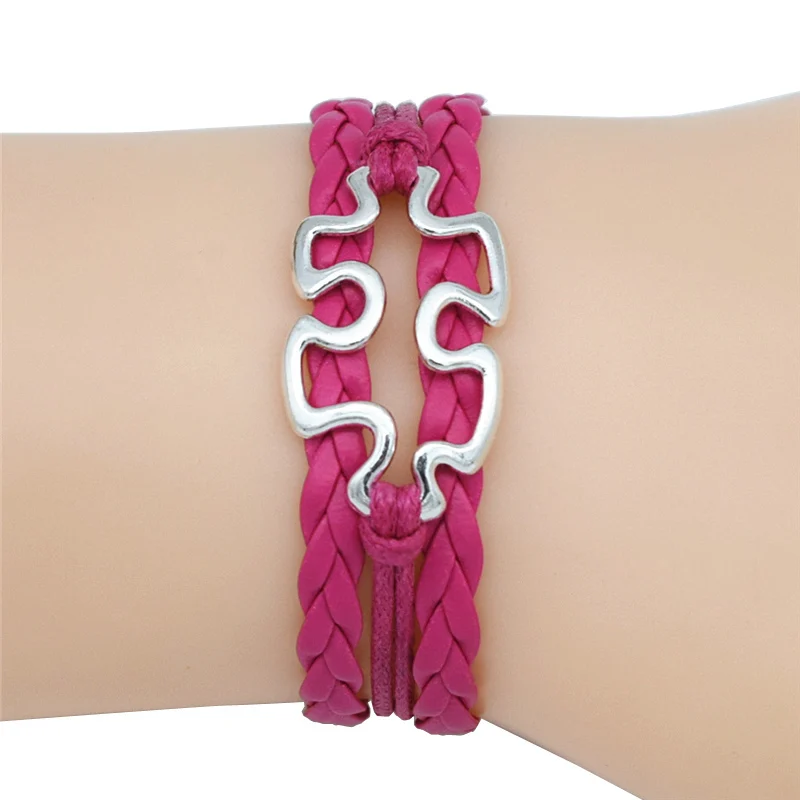 Браслет пазл из кожи 4 цвета|Браслеты с шармами| |