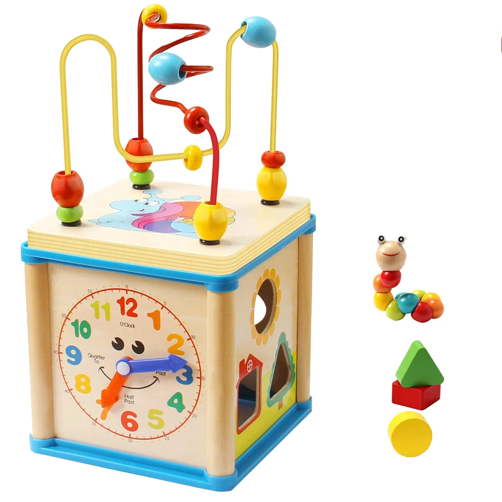 Детские игрушки развивающие деревянные бусины в форме лабиринта сортировщик