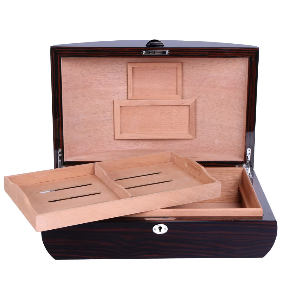 Deluxe Cohiba humidor cigar box ARC design with piano finish Cedar wood inside for 75-100ct cigars packaging | Украшения и