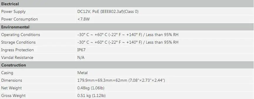 Dahua IP камера 8MP IPC-HFW1831E камера безопасности с POE сетевая камера