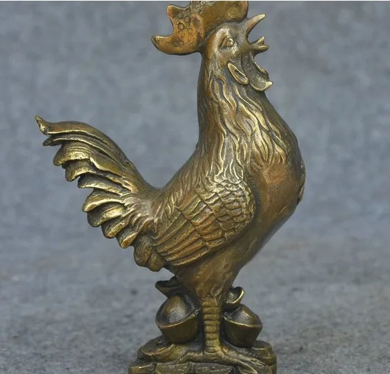 YM 322 Китайский народный фэншуй медный Бронзовый Зодиак курица петух|statue|statue bronze |