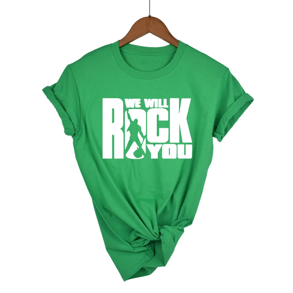 We Will Rock You Женская Футболка Летний стиль королева рок группа футболка короткий