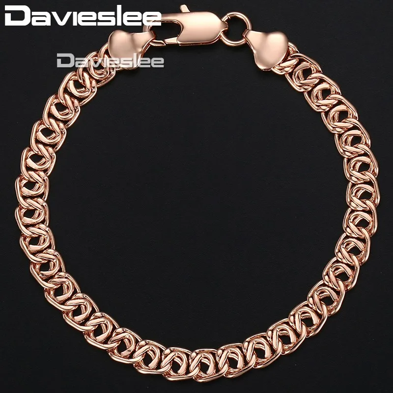 Браслет Davieslee женский из розового золота 585 пробы 7/18/20/23 см|women bracelet|gold filledgold bracelet