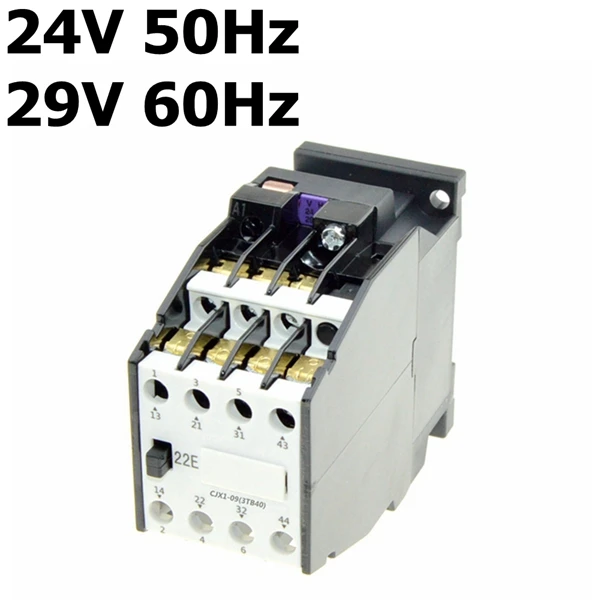 24V Ac Контактор 9a 3 P 2NO 2NC 220 В 24 В 380 В 110 В катушки вольт 50 Гц ith 20A Двигатель Магнитная Starter Пускатели 35 мм din рейку - Цвет: 24V