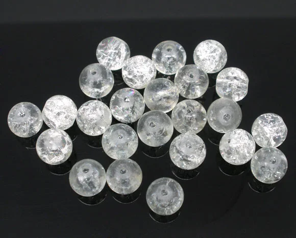 

DoreenBeads 100 Crackle Glass Round Beads 8mm Dia. (B05638), yiwu