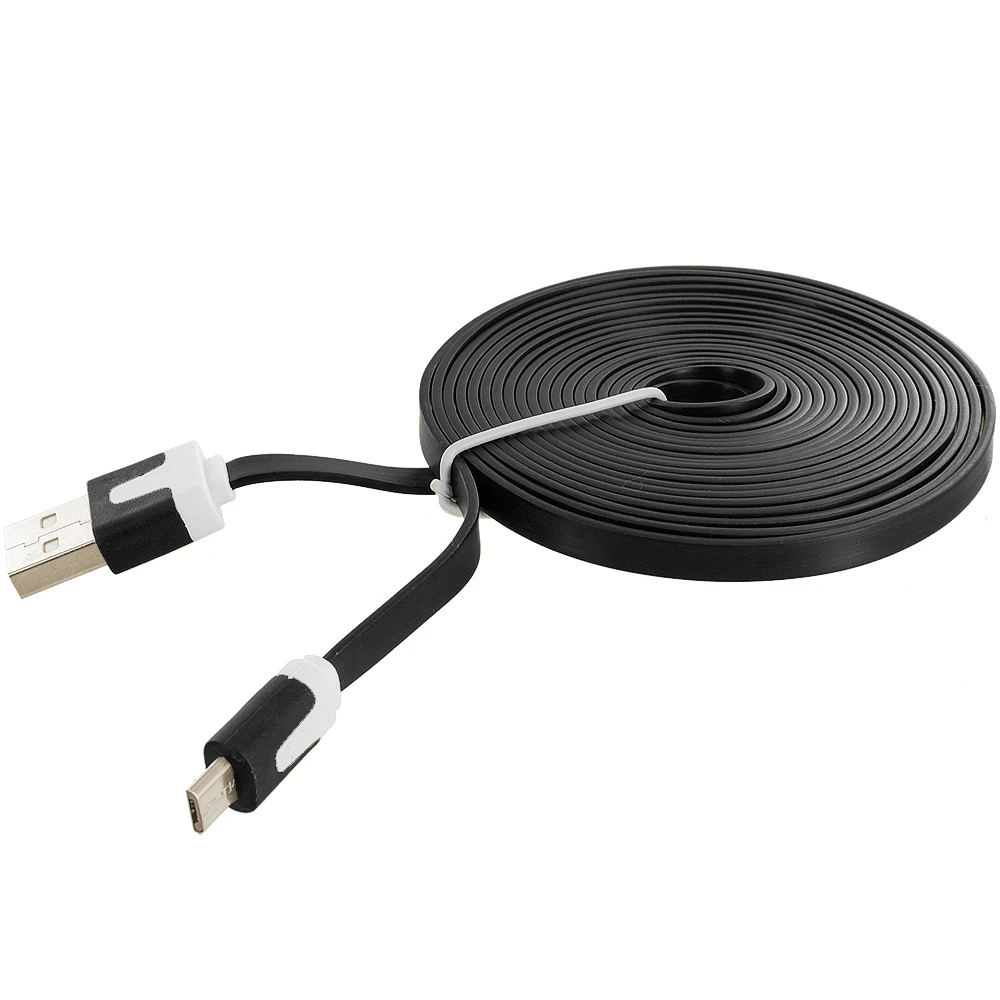 100 шт Набор аксессуаров Связки микро интерфейс Универсальный 2 м 3 плоский USB