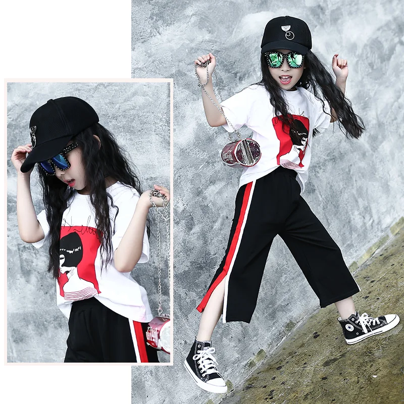 Летний костюм для девочек новинка 2020 Корейская версия западный из двух предметов