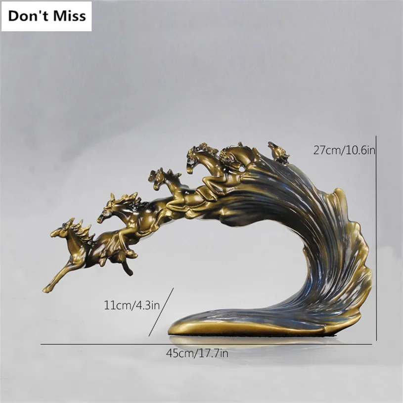 

Vintage Home Decor Horse Statues Creative Business Gift Craft Figurines Ornaments Horses Sculpture Office Decoration Accessories
