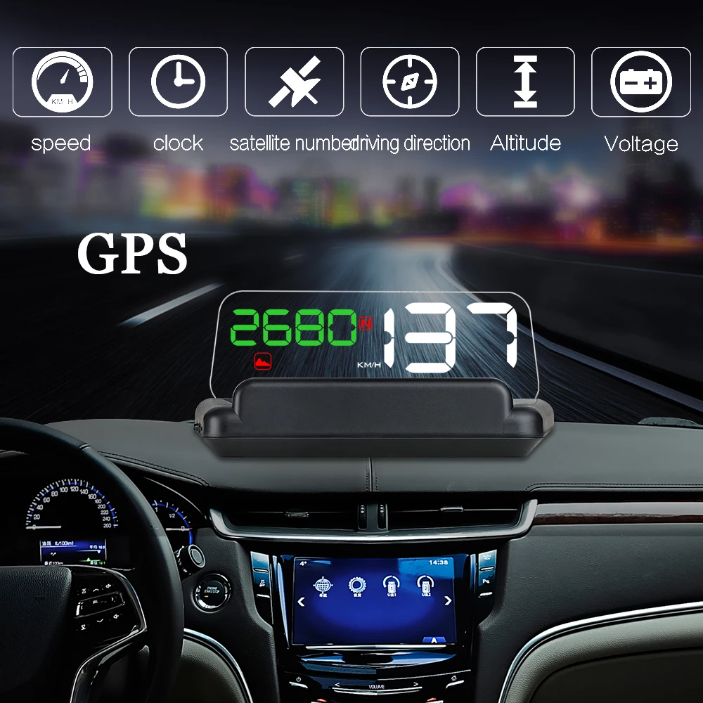 

T900 Car HUD Head-Up Display OBD 2 GPS Digital Car Speedometer Alarm Speed Projector Warning Auto HUD OBD2 Display