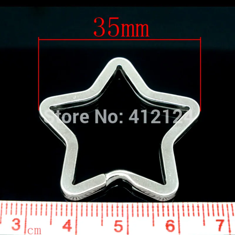 50 серебристого цвета Звезда Металла Сплит Кольца Брелок Ювелирная деталь сделай