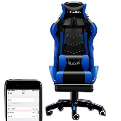 deep blue Bluetooth Высокое качество D-2 игровой Poltrona Esports Silla Gamer кресло из искусственной кожи колесо может лежать с подставкой для ног офисная мебель - Цвет: deep blue Bluetooth