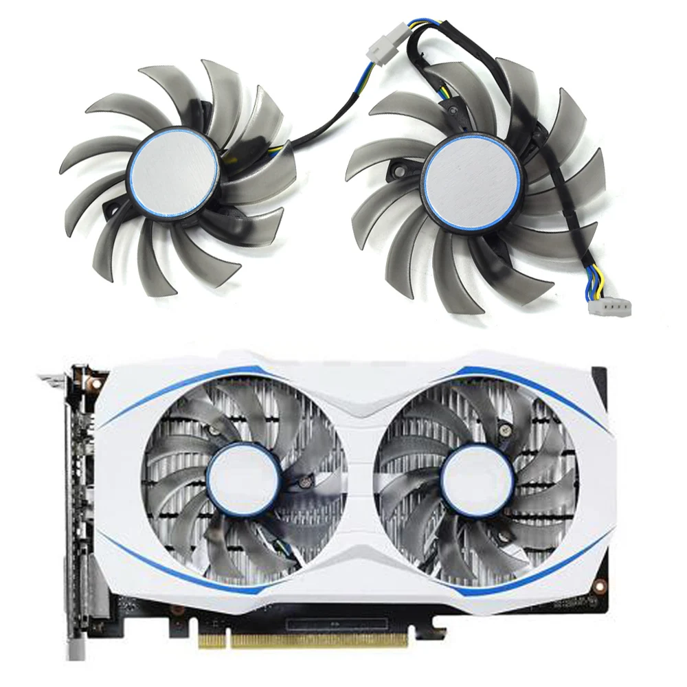 Новый 75 мм FD7010H12S 4 контактный кулер вентилятор для ASUS Dual GTX 1050 Ti 1050Ti RX 460 RX460 950