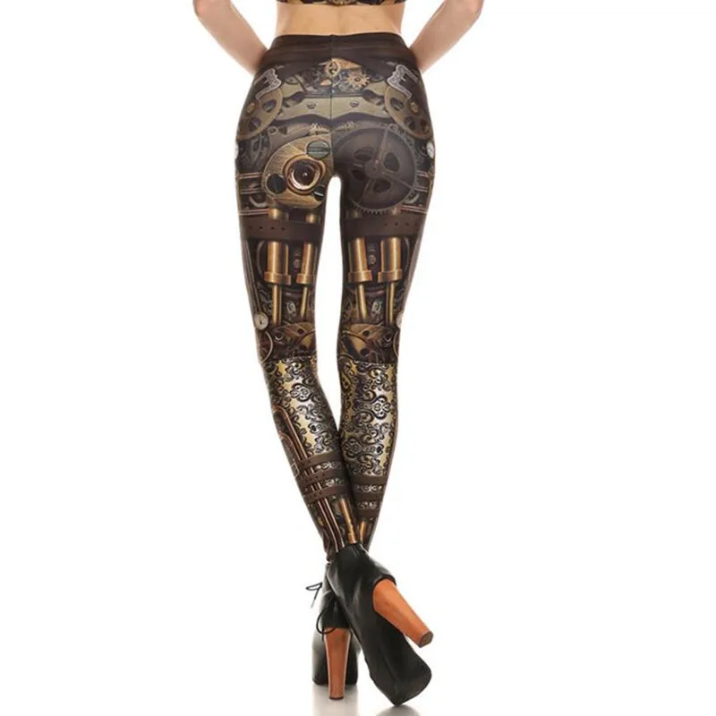 Женские леггинсы в стиле стимпанк Baodilang штаны для косплея с высокой талией и 3D