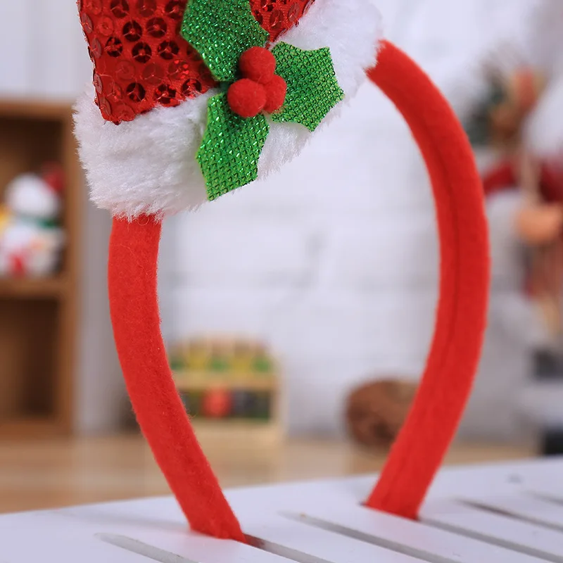 Новинка 2018 г. Рождественская шапка с блестками тиара повязка на голову модное