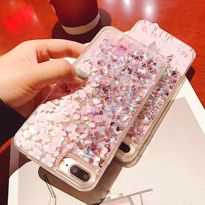 Рельефный персиковый сыпучий песок с блестками чехол для iphone X 8 7 6 6s плюс|Бамперы|