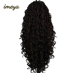 #4 Imeya 2" фиолетовый длинный кудрявый свободная часть синтетический парик на кружеве для белых черных женщин высокая температура волокна парики - Цвет: #4
