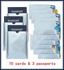 Защита от кражи, для кредитов, 10 + 3 шт., держатель для карт, с держателем для паспорта, Алюминиевый RFID-блокирующий чехол, Защитите свои деньги и удостоверение личности