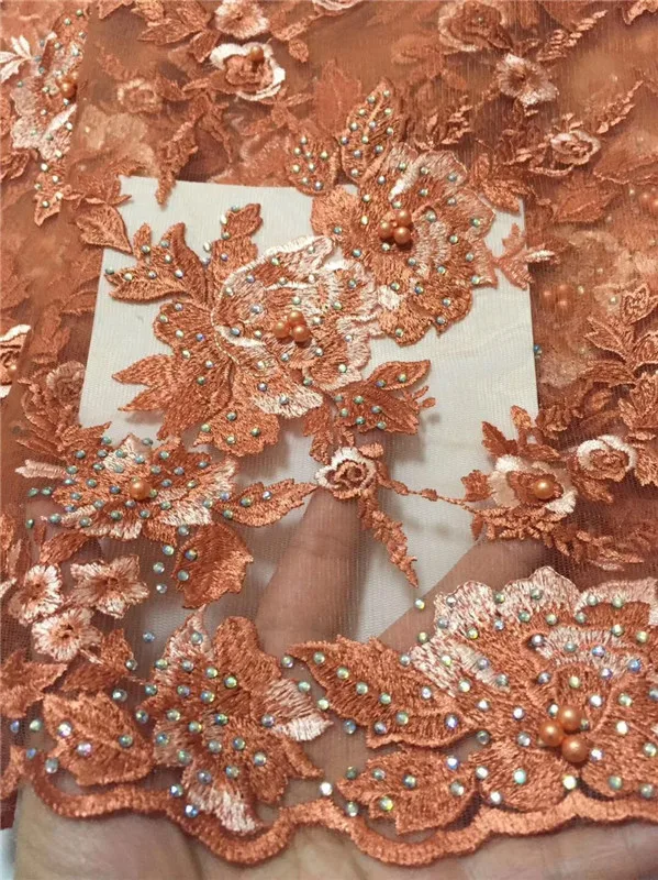 Тюлевое кружево с бусинами в африканском стиле свадебное зеленое Голубым Озером