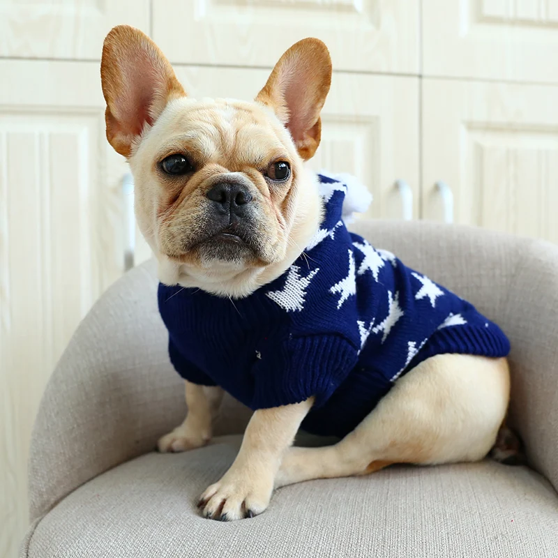 Одежда для питомцев модная теплая одежда собак вязаный свитер с капюшоном