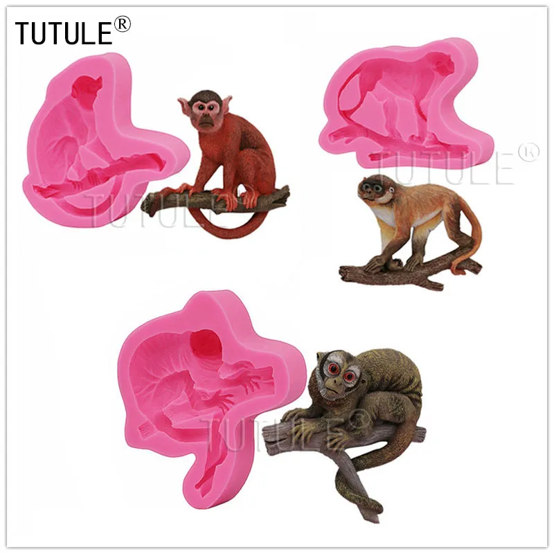 Гаджеты 3D форма в виде обезьяны ручная работа из силикона для еды силиконовая