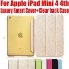 Умный чехол для Apple iPad Mini 6 5 4 3 2 1 7,9 дюйма, Модный Роскошный кожаный чехол + Прозрачный матовый чехол из поликарбоната для iPad mini6 8,3