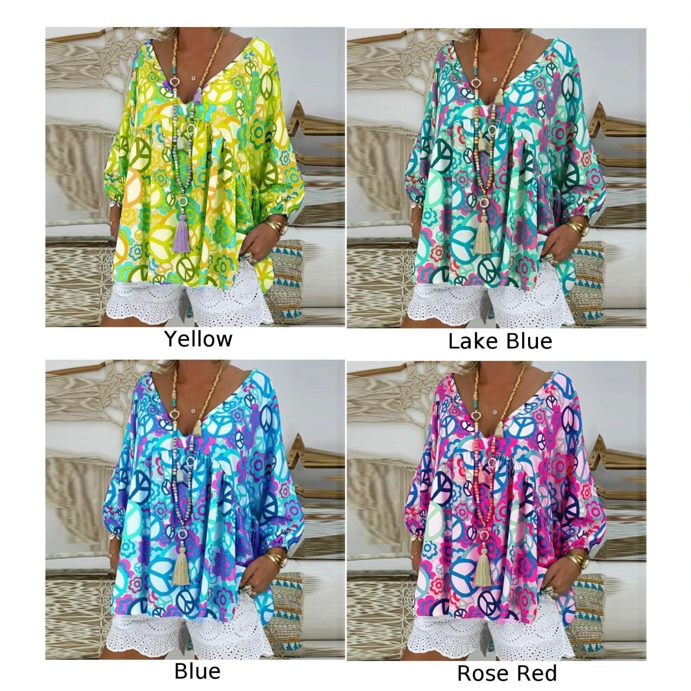 Женская блузка с цветочным принтом в стиле бохо повседневные свободные топы