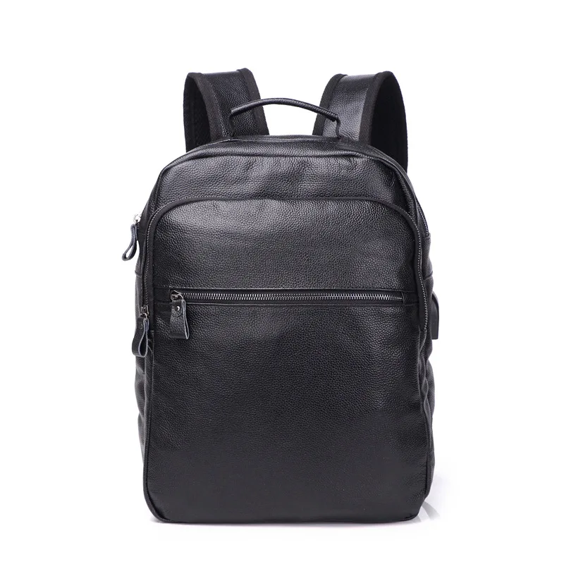 100% Genuine Leather Men Backpacks Fashion Real Natural New Brand Student Backpack Boy Luxury black Computer Laptop Bag | Багаж и сумки