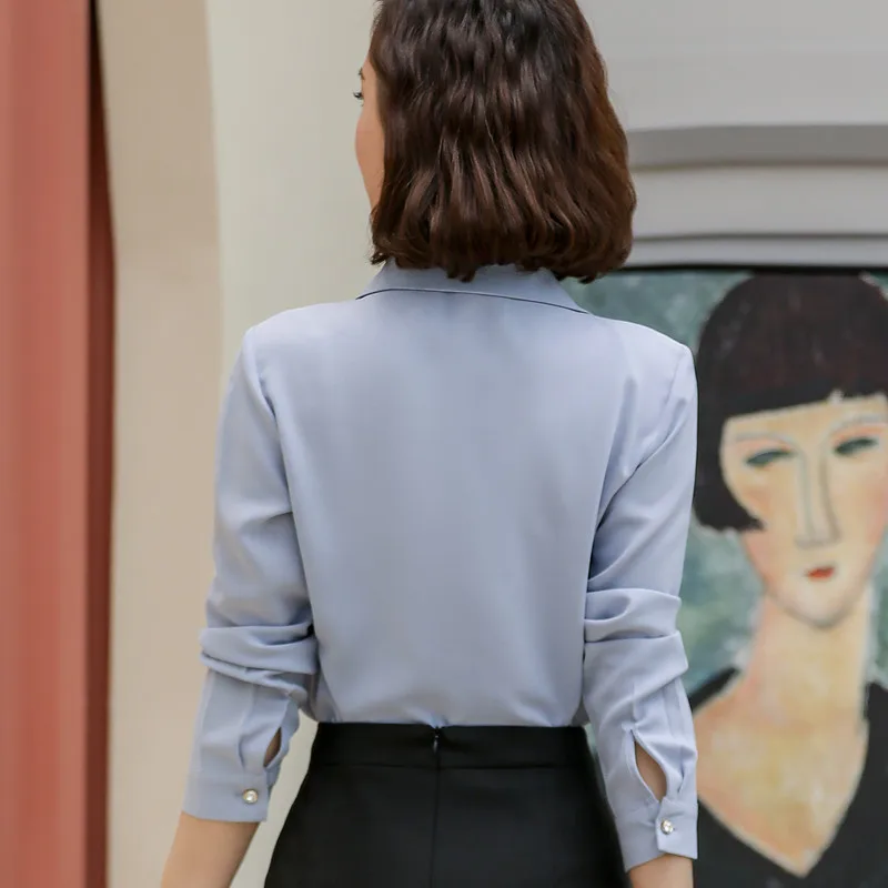 Новая весенняя модная женская рубашка с v-образным вырезом OL темпераментная