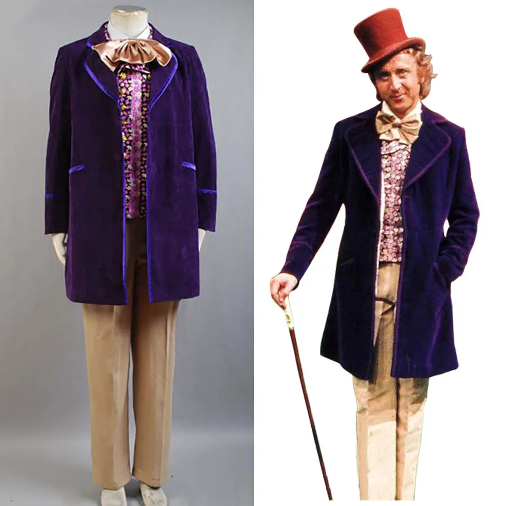 Willy Wonka и шоколадная фабрика 1971 костюмное пальто жилет галстук бабочка брюки|willy