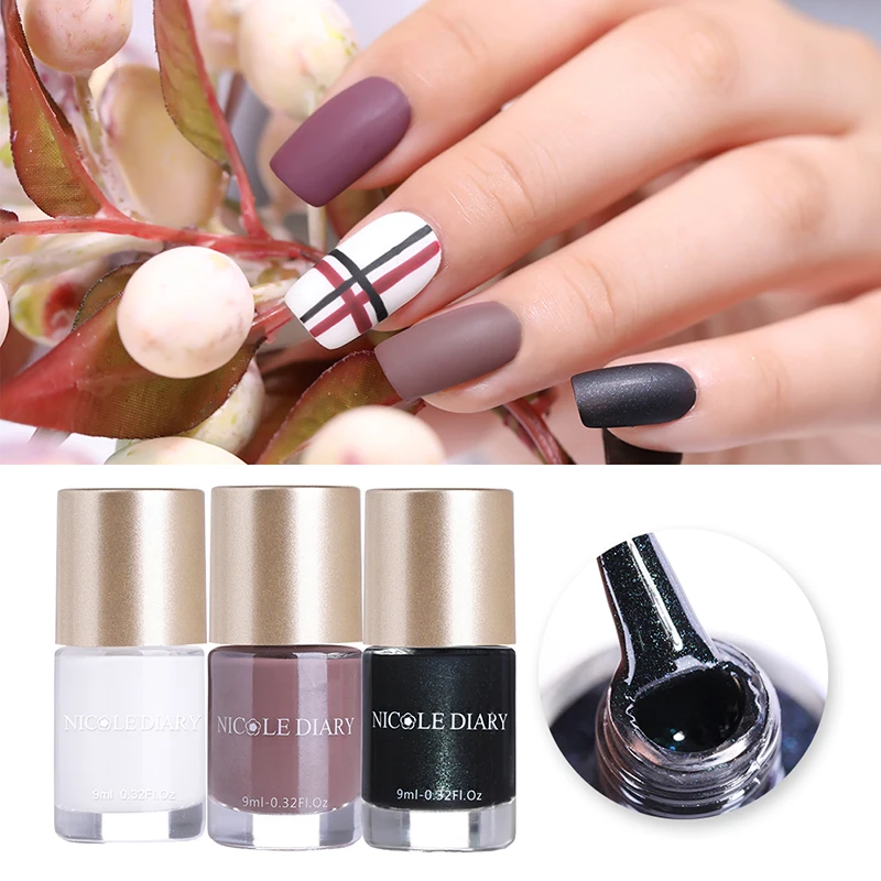 NICOLE DIARY 1 Pc Pashm Matte Effect Series Nail Art Polish Quick Dry varnish Varnish | Красота и здоровье