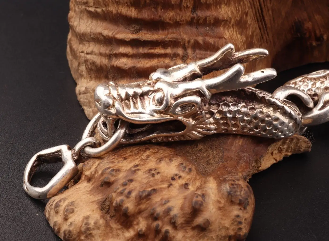 Китайская коллекция тибетская Серебряная резьба животное дракон безопасные и