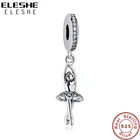 Подлинный Серебряный кулон ELESHE для балерины, танцовщицы, для девушек, очаровательные оригинальные браслеты и браслеты, Шарм для изготовления украшений, подлинный