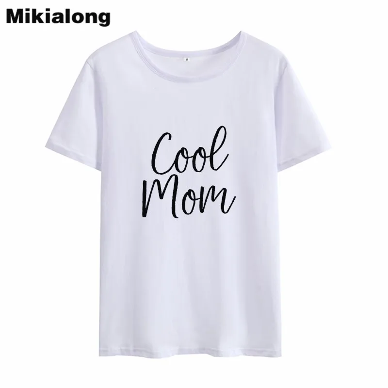 

Mikialong Cool Mom Harajuku Tumblr T Shirt Women 2018Summer Short Sleeve Cotton Tee Shirt Femme Black White Loose Women Tshirt