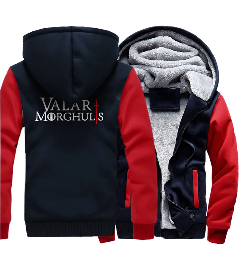 Мужские толстовки модные повседневные уличные толстые толстовки Harajukju Valar Morghulis худи для мужчин игра Толстовка "престолы" - Цвет: red