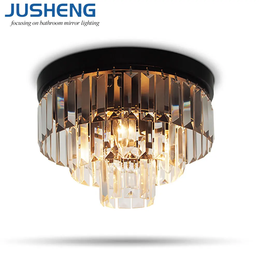 Jusheng Современные светодиодные Кристалл Потолочные светильники для Гостиная D30cm
