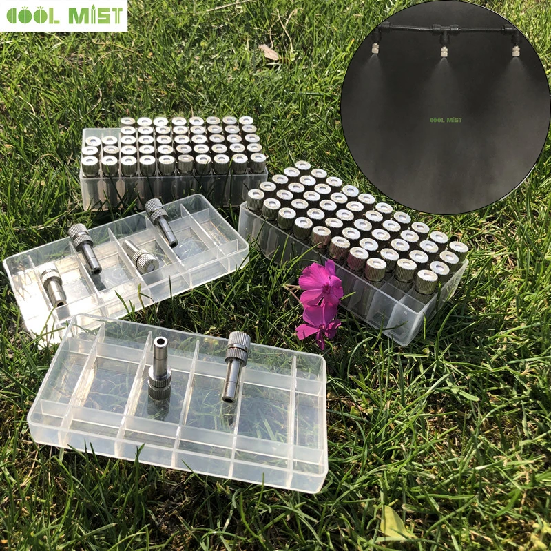 S179 (200pcs/4box) 6mm Low pressure 0.15-0.6mm nickle plating Fog Misting Nozzles mister Garden Water Irrigation Sprinkler