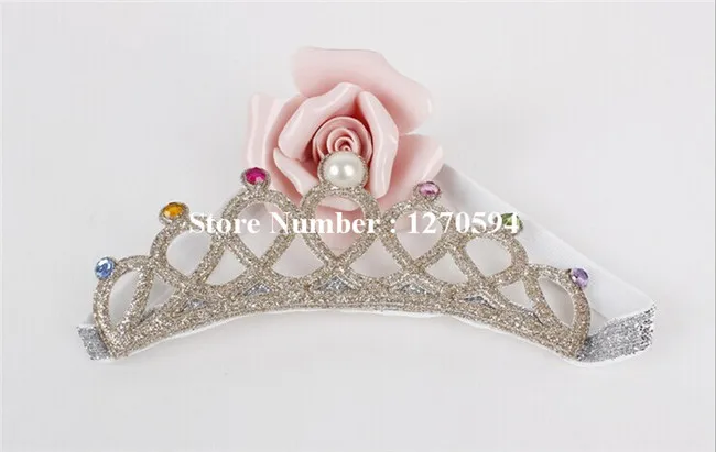 10 шт./лот повязка на голову с короной для девочек блестящий тиара жемчужный